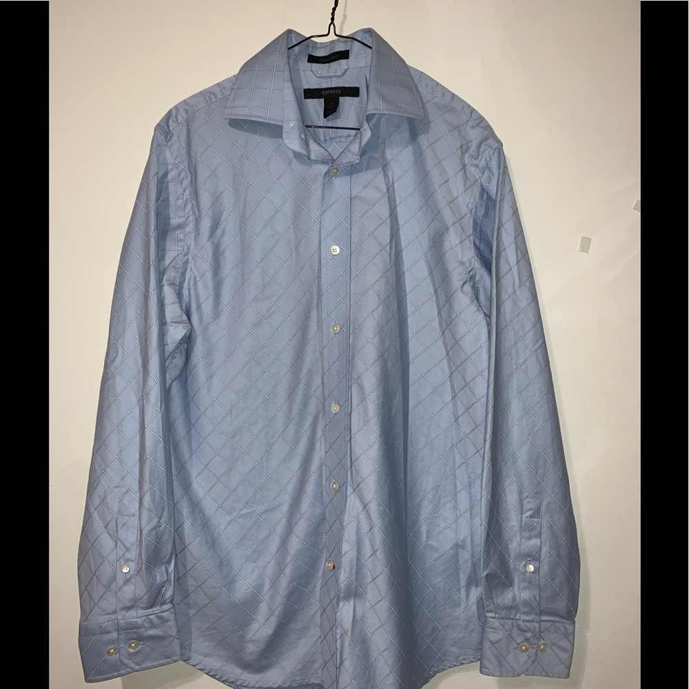 Men’s Blue Express Classic Fit Dress Shirt Medium